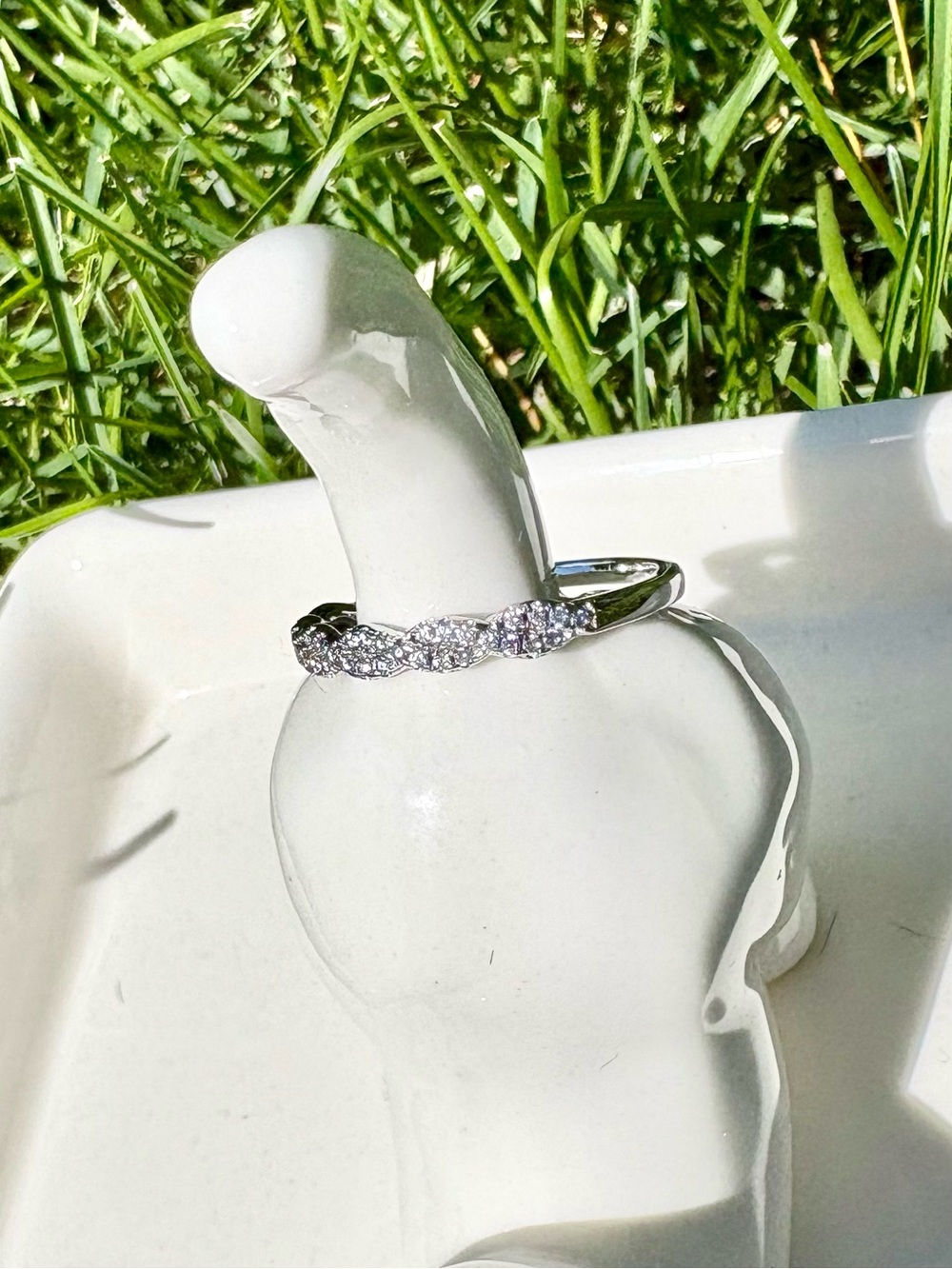 2 Sterling Silver Pavé CZ Rings - stackable - Picture 5 of 7
